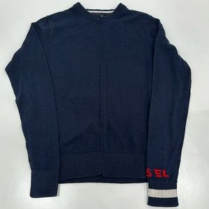 NEW NEVER WORN. Cute sweater by DIESEL 80% cotton, 20% wool . Color dark blue.